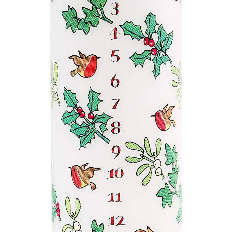 Holly and the Ivy Advent Pillar Candle - The Country Christmas Loft