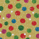 Snowy Pom Poms Gold Napkin Cocktail