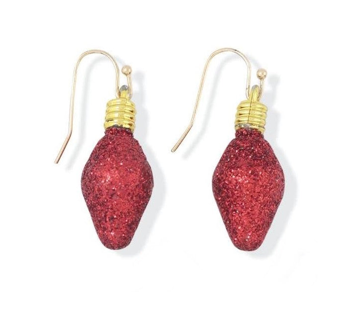 Red Holiday Bulbs - Earrings - The Country Christmas Loft