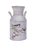 Metal Holiday Milk Can 3 Chickadees