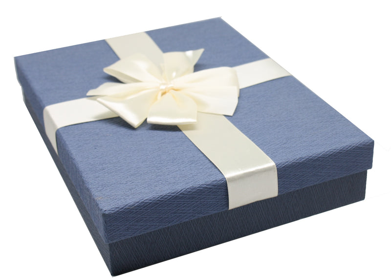Elegant Rectangular Gift Box - Blue Large - The Country Christmas Loft