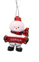 Cozy Snowman Ornament (Letters S - Z) - - The Country Christmas Loft