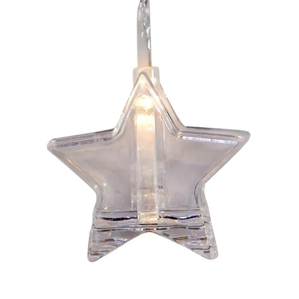 Battery Operated 10-Light Warm White LED Star Clip Light Set - The Country Christmas Loft