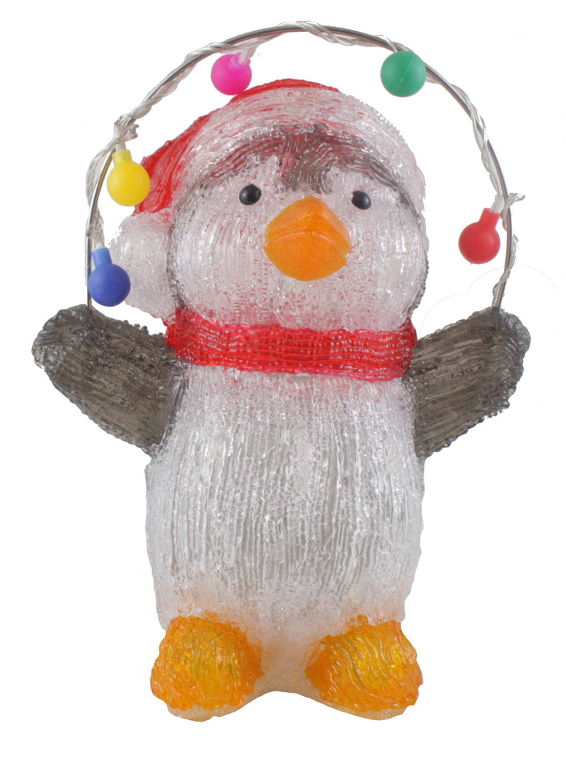 12 Inch Acrylic Penguin with 40 LED Lights - The Country Christmas Loft