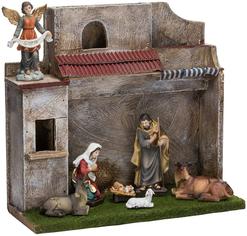 5" Musical Nativity Set with 7 Figures and Stable - The Country Christmas Loft