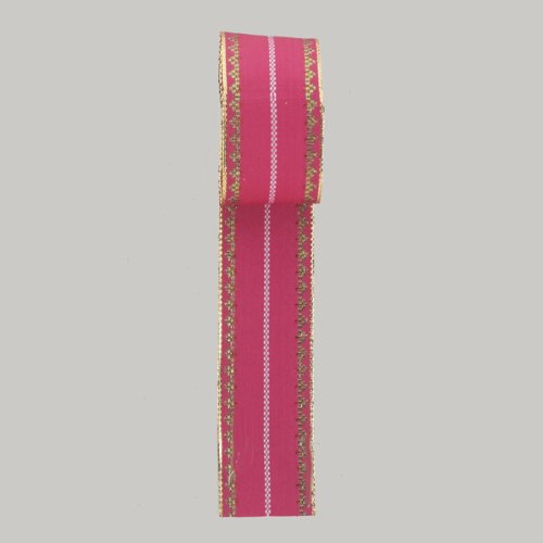 Pink W/Gold Edge Ribbon - The Country Christmas Loft