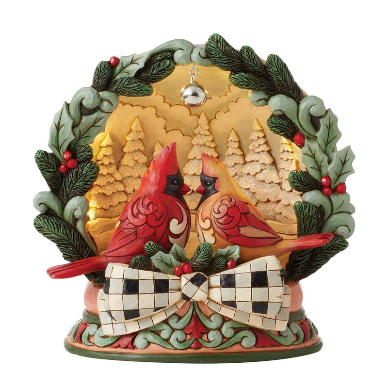 Highland Glen Cardinals LED Diorama - The Country Christmas Loft