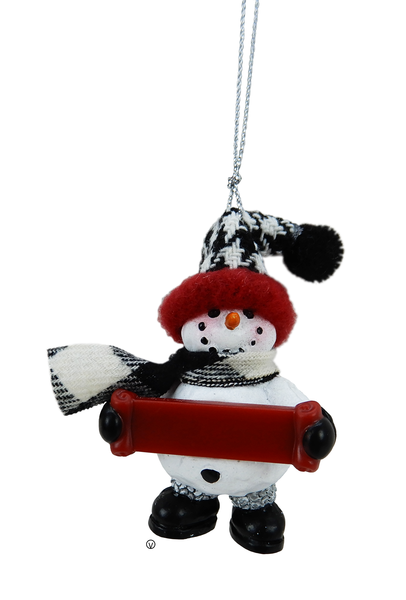Cozy Snowman Ornament (Blank) - - The Country Christmas Loft