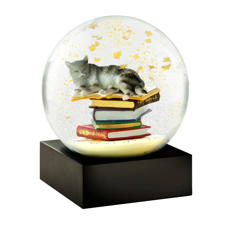 Cat on Books Snow Globe - The Country Christmas Loft