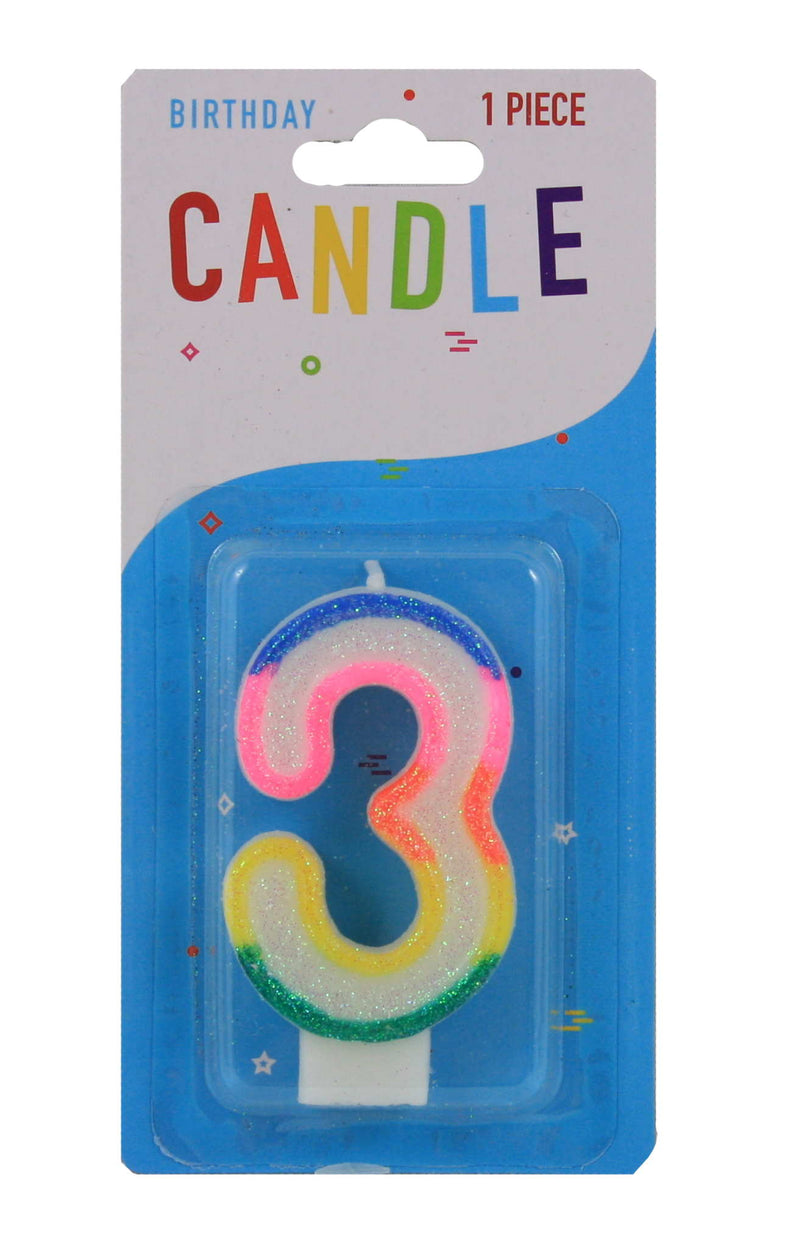Colorful Birthday Candle - 3 - The Country Christmas Loft