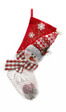 22" Plush Holiday Snowman Stocking - Snow Hat - The Country Christmas Loft