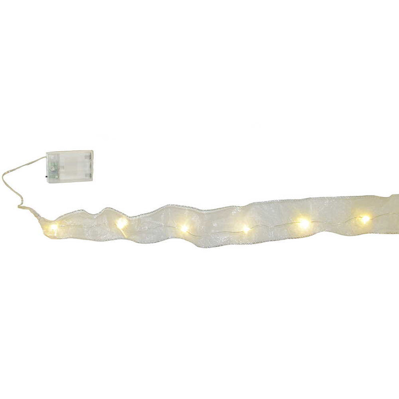 20-Light Battery-Operated Ribbon Lights - Silver - The Country Christmas Loft