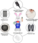 Easter Bunny Lighted Inflatable Blow Up - 5.9 Feet Tall - The Country Christmas Loft