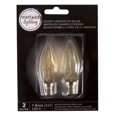 Edison Candlestick Bulbs - E17 - 2 pieces - The Country Christmas Loft
