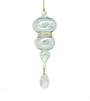 Double Sphere Blown Glass with Crystal Dangle - Green - Christmas >> Ornaments >> Egyptian Glass - by Egyptian Museum