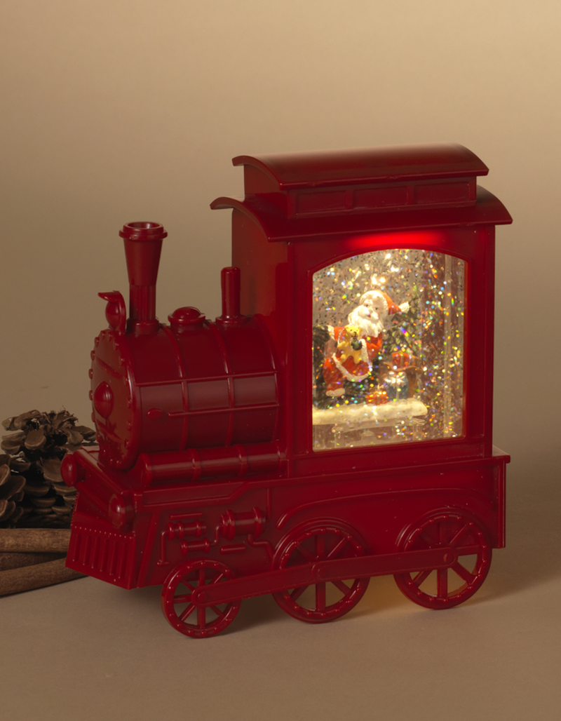 Lighted Spinning Water Globe Train - Santa - The Country Christmas Loft