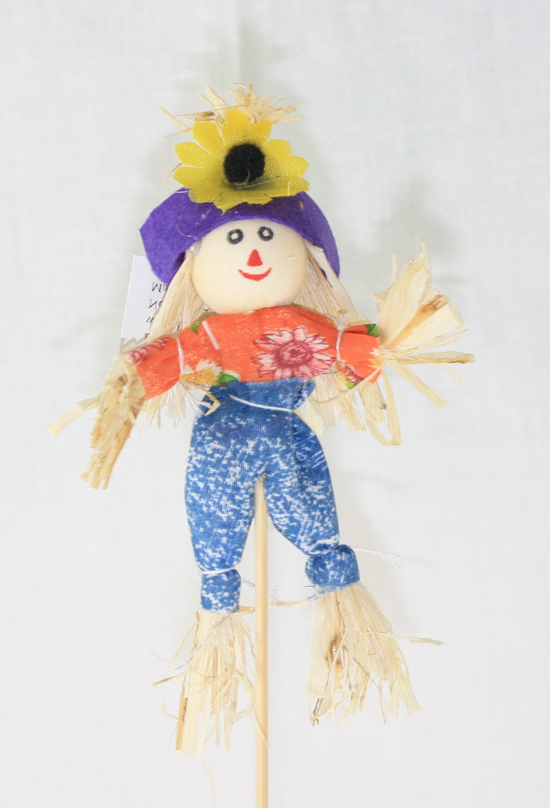 Mini Scarecrow stake - Purple - The Country Christmas Loft