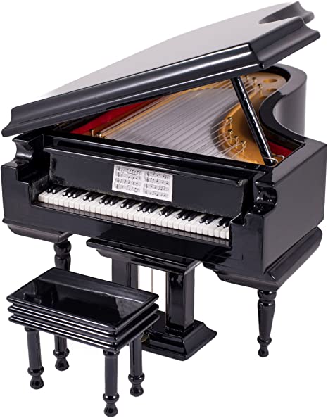 Black Baby Grand Piano Music Box - The Country Christmas Loft