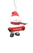 Cozy Snowman Ornament (Letters G - R) - - The Country Christmas Loft