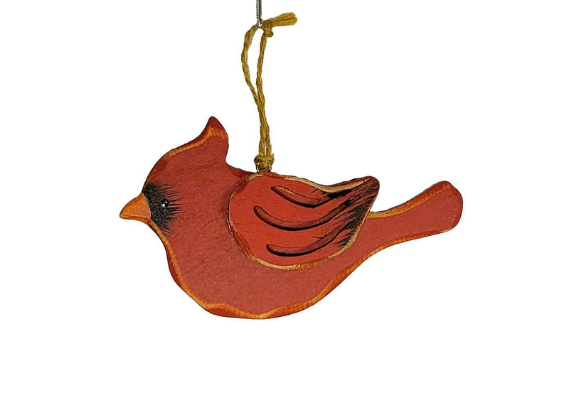 Wooden Cardinal Ornament - Style 2 - The Country Christmas Loft