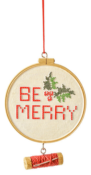 Cross Stitch Ornament - Be Merry - The Country Christmas Loft