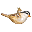 White Crowned Sparrow  Glass Ornament