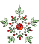 Red, Green Clear Acrylic Jeweled Snowflake Ornament - The Country Christmas Loft