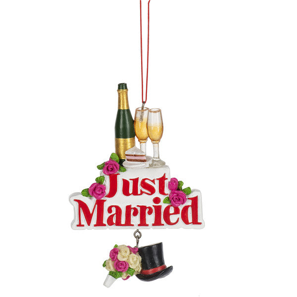Just Married Ornament - The Country Christmas Loft