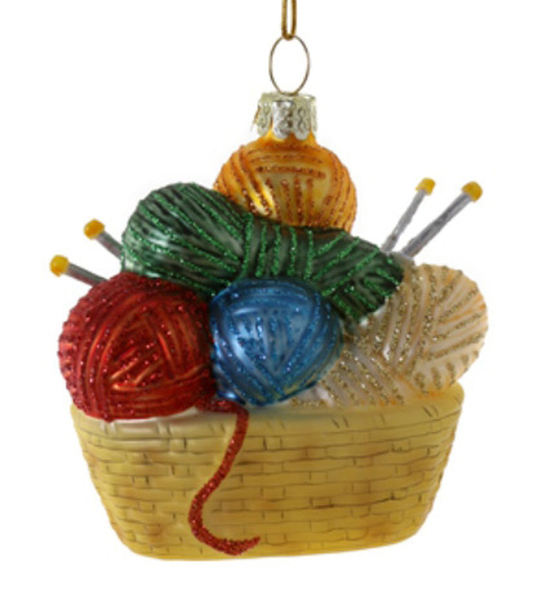 Old World Christmas Basket of Yarn Ornament - The Country Christmas Loft