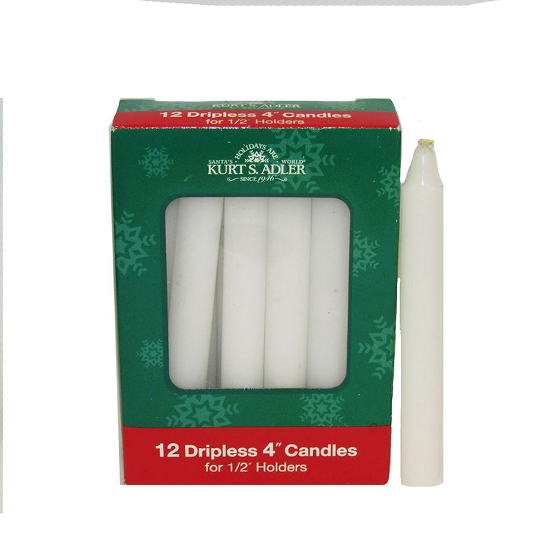 White Dripless Candles for Glockenspeils Chimes - 12-Piece Box Set - The Country Christmas Loft