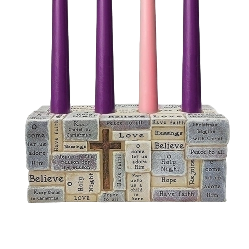 Resin Stone Block Advent Candle Holder