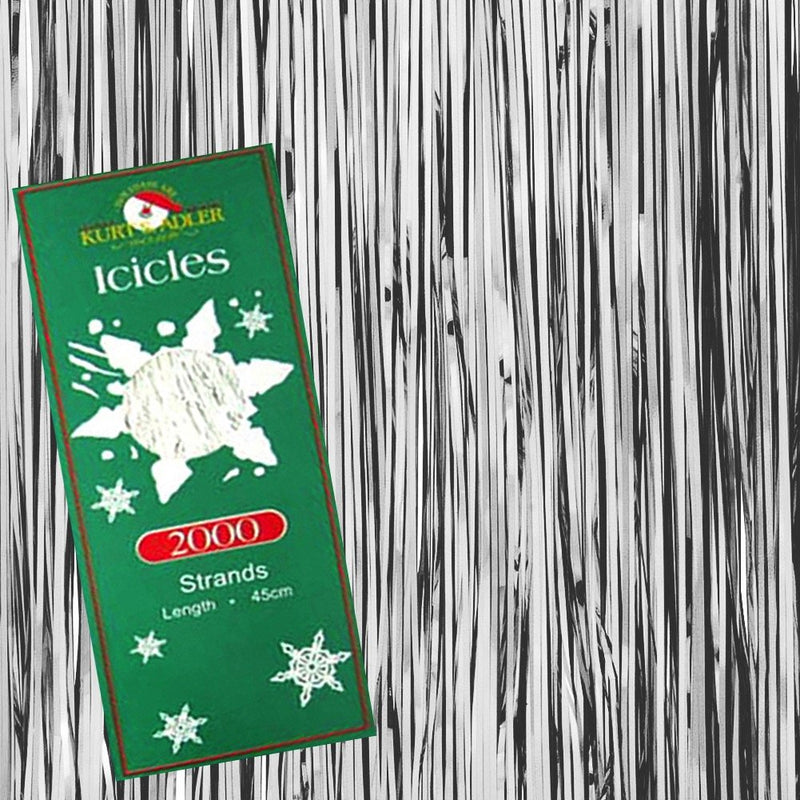 18 Inch 2000 Icicle Strands - Silver - The Country Christmas Loft