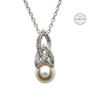 Celtic Pearl Necklace Adorned By Swarovski Crystals - Gift Shoppe >> Jewelry >> Necklaces - by ShanOre