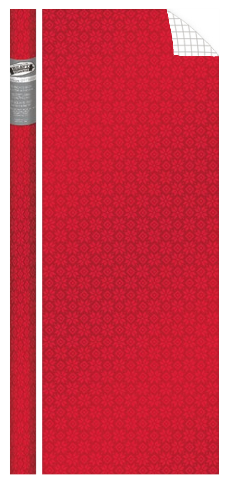Prismatic Foil Roll Wrap - 30" x 120" - Crimson Snowflakes - The Country Christmas Loft