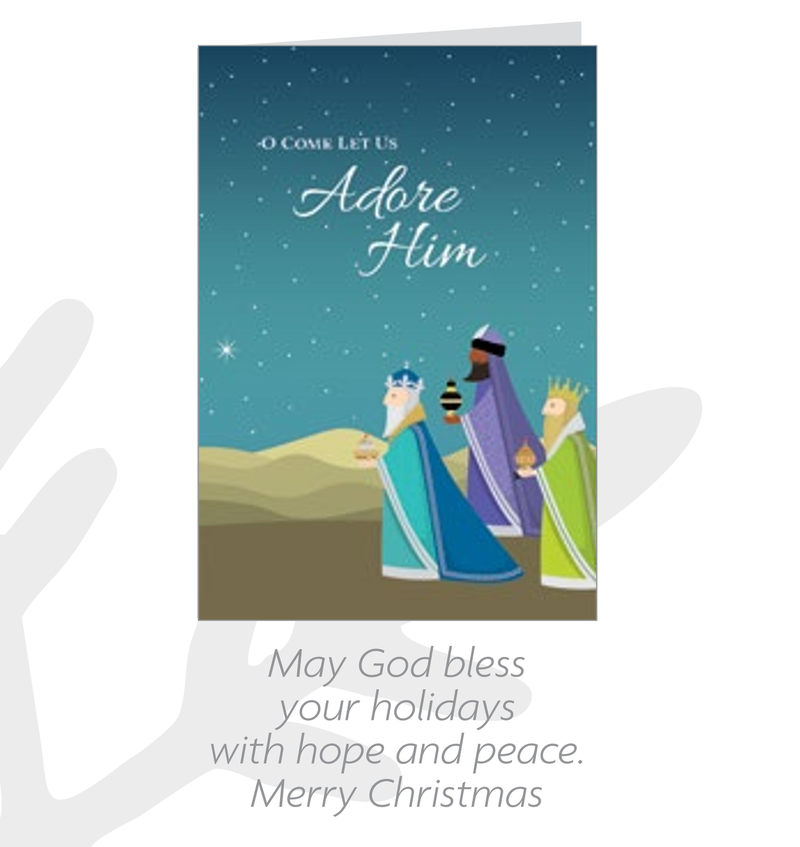 Religious Christmas 20 Count Card Set - Oh come let us Adore Him - The Country Christmas Loft