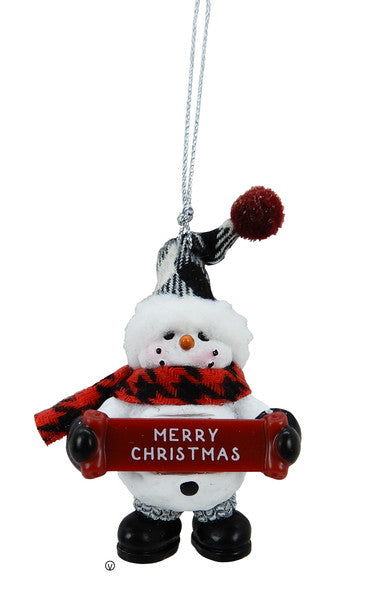 Cozy Snowman Ornament - Merry Christmas - The Country Christmas Loft