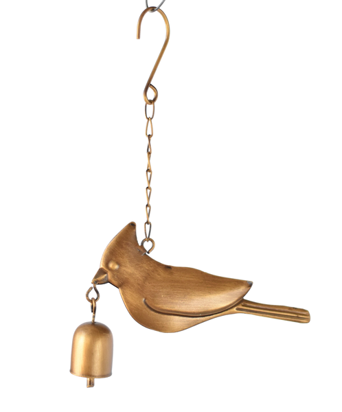 Hanging Copper Look Metal Bird with Bell - The Country Christmas Loft