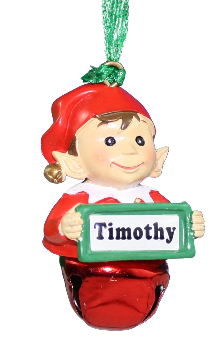 Elf Bell Ornament with Name - Timothy