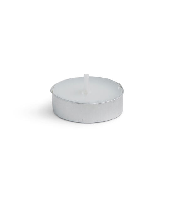 White Unscented Tealights in Tin Cup - Bag of 50