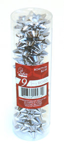 9 Tiny Metallic Bows In A Tube - Silver Metallic - Gift Shoppe >> Gift Wrap - by Paper Images - view 2