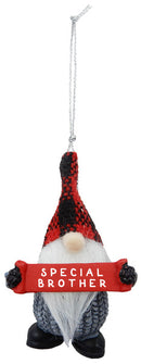 Gnome Holding Sign Ornament - Special Brother - The Country Christmas Loft
