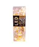 70-Light Warm White Soft Twinkle White Wire LED Icicle Light Set - The Country Christmas Loft