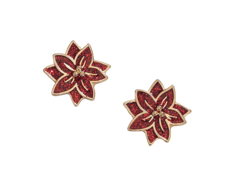 Glitternamel Poinsettias - Earrings