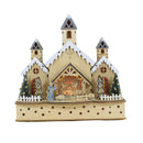 LED Wooden Church with Nativity Scene - 12 inch - The Country Christmas Loft