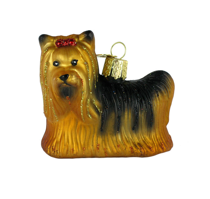 Old World Christmas Yorkie Glass Blown Ornament - The Country Christmas Loft