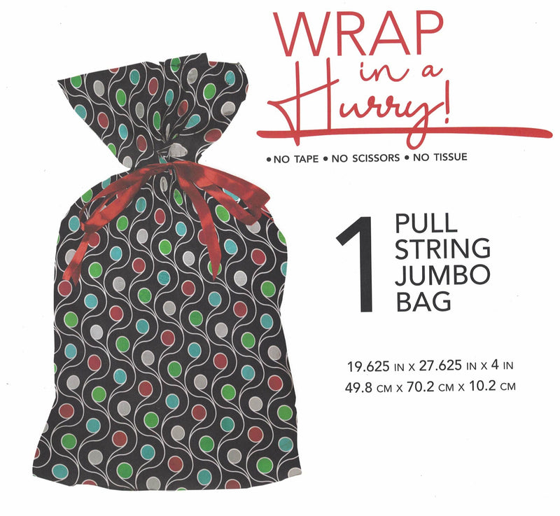 Jumbo Pull String Gift Bag - Swirls - The Country Christmas Loft