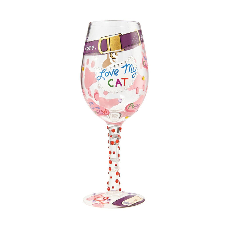 Wine Glass Love My Cat - The Country Christmas Loft