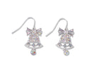 Silver Crystal Bells - Earrings - The Country Christmas Loft