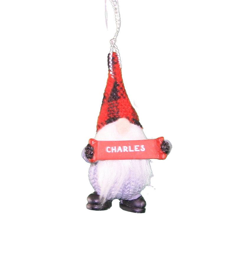 Personalized Gnome Ornament (Letters A-I) - Charles - The Country Christmas Loft