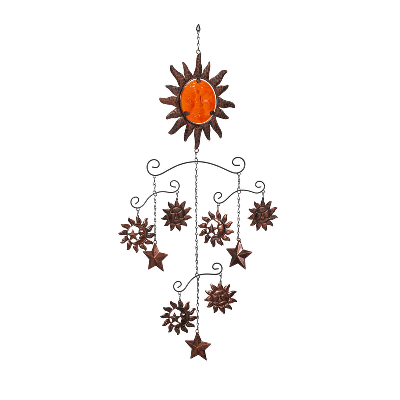 Metal & Fused Glass Sun & Moon Mobile - The Country Christmas Loft